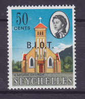 British Indian Ocean Territory BIOT 1968 Mi. 8, 50c. Seychelles Overprinted 'B.I.O.T.' Catholic Church, MNH** - Territorio Británico Del Océano Índico