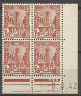 TUNISIE N° 234 Bloc De 4 Coin Daté 8 / 8 / 42 NEUF** LUXE SANS CHARNIERE NI TRACE / Hingeless  / MNH - Ungebraucht