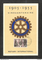 TUNISIE - Carte Maximum 1955 - ROTARY INTERNATIONAL - CINQUANTENAIRE 1905-1955 - Autres & Non Classés