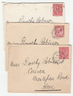 3 X 1912-1913 HASSOCKS Cds COVERS Gv Stamps GB Cover - Lettres & Documents