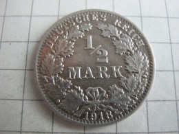 Germany 1/2 Mark 1918 A - 1/2 Mark