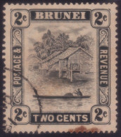 BRUNEI 1951 2c Wmk.MSCA Sc#63b P14 X 13.5 USED @E3518 - Brunei (...-1984)