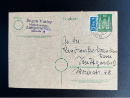 GERMANY 1947 POSTCARD AUINGEN BEI MUNSINGEN TO STUTTGART 16-07-1951 DUITSLAND DEUTSCHLAND - Cartas & Documentos