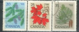 CANADA - 1977, QUEEN ELIZABETH II LEAVES & HOUSE OF PARLIAMENT STAMPS SET OF 5, USED. - Gebraucht