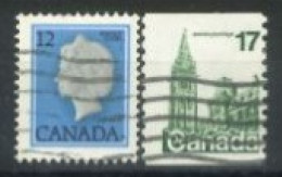 CANADA - 1977, QUEEN ELIZABETH II & HOUSE OF PARLIAMENT STAMPS SET OF 2, USED. - Gebraucht