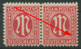 Bizone 1945 Am. Druck Mit Plattenfehler 8x F 16, Papier X Postfrisch (R7531) - Mint