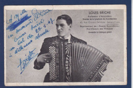 Autographe Signature Musicien Accordéon Louis Briche Sur CPSM 9 X 14 - Singers & Musicians