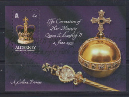 Año 2003 Yvert Hoja 13 (nº206) Aniv. Coronacion Reina Elizabeth II - Alderney