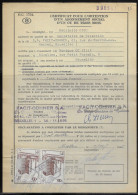 Belgium Parcel Stamps Sc. Q348 On Document DC1724 “Certificate For Obtaining A Social Subscription" Nivelles 1.12.65 - Documents & Fragments