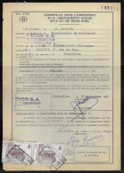 Belgium Parcel Stamps Sc. Q348 On Document DC1724 “Certificate For Obtaining A Social Subscription" Lillois 30.11.65. - Documents & Fragments