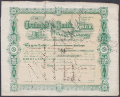 GB Great Britain 1898 Share Certificate Grainger & Smith Limited - Non Classés