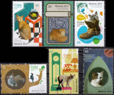 2014, Cuba, World Stamp Exhibition MALAYSIA, Animals, Cats, Mammals, 6 Stamps, MNH(**), CU 5900-05 - Oblitérés