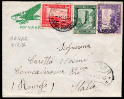 Italienisch Somaliland, 1936, 176,179,180, Eritrea 205, Brief - Other & Unclassified