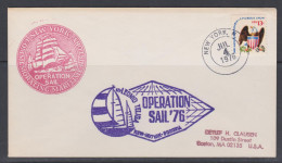 États-Unis Lettre 1976 1073 Aigle Et Armoiries New York Operation Sail’76 Voile - Lettres & Documents