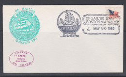 États-Unis Lettre 1980 1204 Drapeau Du Fort Mc Henry Boston Operation Sail’80 Voiliers - Storia Postale
