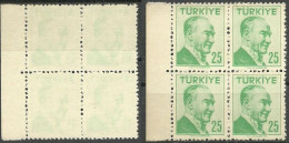 Turkey; 1956 Regular Postage Stamp 25 K. ERROR (Printing On Both Sides) - Neufs