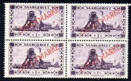 3045. 1927 1 FR. DIENSTMARKE MNH BLOCK OF 4 - Service