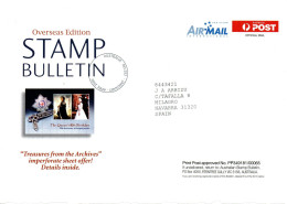 AUSTRALIA STAMP BULLETIN FRONTAL FRONT OFFICIAL MAIL QUEEN ELIZABETH - Lettres & Documents