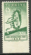 Turkey; 1956 25th Izmir International Fair 5 K. ERROR "Imperf. Edge" - Unused Stamps