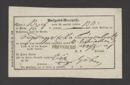 POZSONY / PRESSBURG  Nice Recepisse 1851 - ...-1867 Prephilately