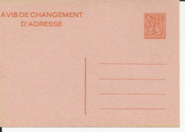 Belgique Belgie Avis Changement D'adresse 9 Francs Neuf Non Circulé - Addr. Chang.