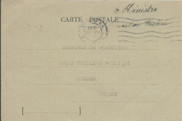 FRANCE  CARTE  PARIS + SEING " MINISTRE DE L' EDUCATION NATIONALE " POUR OLMES ( VENDEE ) DE 1946 LETTRE COVER - Civil Frank Covers