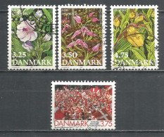 Denmark 1990 Year Used Stamps Flowers - Oblitérés