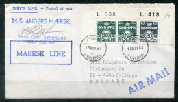 DÄNEMARK - Schiffspost, Navire, Paquebot, Ship Letter, Stempel "!2 PAQUEBOT 2 SINGAPORE" + Cachet MAERSK LINE - Cartas & Documentos