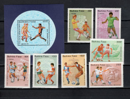 Burkina Faso 1985 Football Soccer World Cup Set Of 7 + S/s MNH - 1986 – México