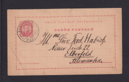 1891 - 20 R. Portugal-Ganzsache Ab FUNCHAl Nach Elberfeld - Funchal