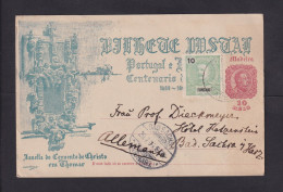 1906 - 10 R. Bild-Ganzsache Mit 10 R. Funchal Zufrankiert Ab Funchal Nach Bad Sachsa - Funchal