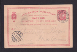 1899 - 10 Ö. Ganzsache Ab Kjobenhavn-Gjedser Nach Stade - Lettres & Documents