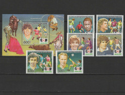 Central Africa 1985 Football Soccer World Cup Set Of 6 + S/s MNH - 1986 – México