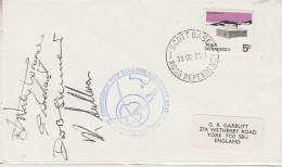 Ross Dependency NZ Antarctic Research 4 Signatures Cover + Note Ca Scott Base 30 OCT 1975 (RO180) - Lettres & Documents