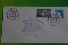 6-271  Cap Horn Cape Navire Polonais Affranchissement Mixe France Pologne Rouen 1999 Armada Du Siècle Penguin Manchot - Traité Sur L'Antarctique