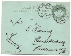 (C05) - 1P. LETTER SHEET STATIONNERY SUEZ / * => GERMANY 1909 - 1866-1914 Khedivaat Egypte