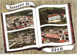 11 BRAM AM#DC521 MULTI-VUES AERIENNES L EGLISE LE GROUPE SCOLAIRE LA VILLE - Bram