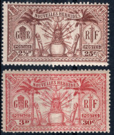 Nouvelles HEBRIDES Timbres-poste N°83* & 84* Neufs Charnières  TB Cote : 2€50 - Ongebruikt