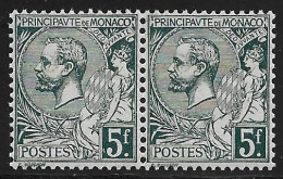 Monaco N°47* Vert-gris Foncé. En Paire, Très Beau Centrage. Cote +60€ - Unused Stamps