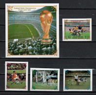 North Korea 1985 Football Soccer World Cup Set Of 4 + S/s Imperf. MNH -scarce- - 1986 – Mexique