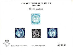 NORWEGEN NORSKE FRIMERKER 125 AR Probedruck 1980 - Proofs & Reprints