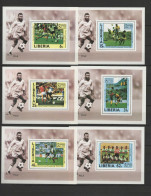 Liberia 1985 Football Soccer World Cup Set Of 6 S/s MNH -scarce- - 1986 – Mexique