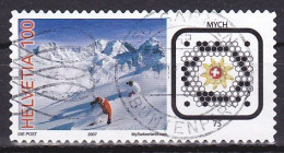 Switzerland, 2007, Skiers & Bee Tag, 100c, USED - Gebraucht