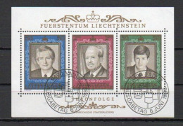 Liechtenstein, 1988, Prince Franz Joseph II Reign 50th Anniv, Block, CTO - Blocks & Kleinbögen