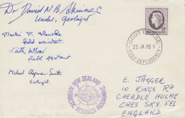 Ross Dependency NZ Antarctic Research Programme 4 Signatures Ca Scott Base 22 JA 1970 (RO189) - Lettres & Documents