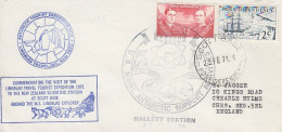 Ross Dependency  US Naval Support Hallett Station Lilndblad Travel Visit Scott Base Ca Scott Base 23 FEB 1971 (RO191) - Lettres & Documents