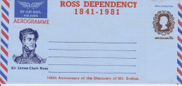 Ross Dependency 1841-1981 140th Ann. Of The Discovery Of Mt. Ross Aerogramme Unused (RO192) - Covers & Documents