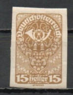 Austria, 1919, Posthorn, 15h/Imperf, MH - Nuovi