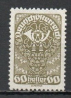 Austria, 1919, Posthorn/White Paper, 60h, MNH - Nuovi