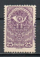 Austria, 1919, Posthorn/White Paper, 25h, USED - Gebraucht